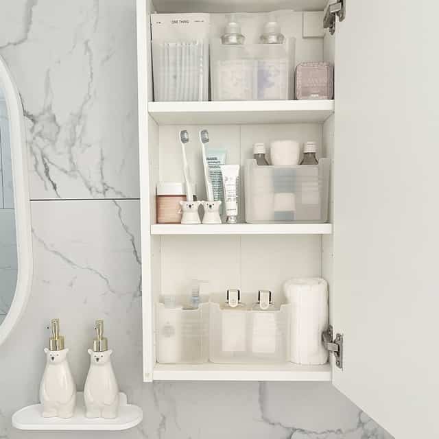 バスルーム用品収納 透明整理ボックス［2サイズ］