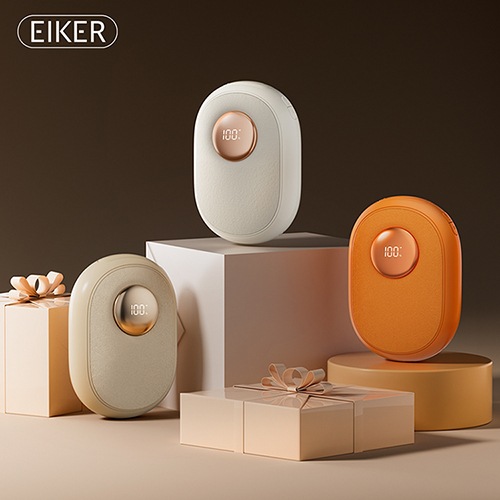 오늘의집 EIKER 플란넬 진동마사지 휴대용 충전식 USB 전기 손난로 보조배터리 6500mAh
