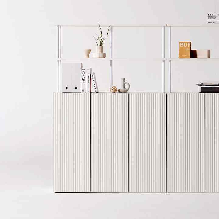 Milly ハイタイプ テンバーボード 収納棚（幅120・高さ100）［2色］