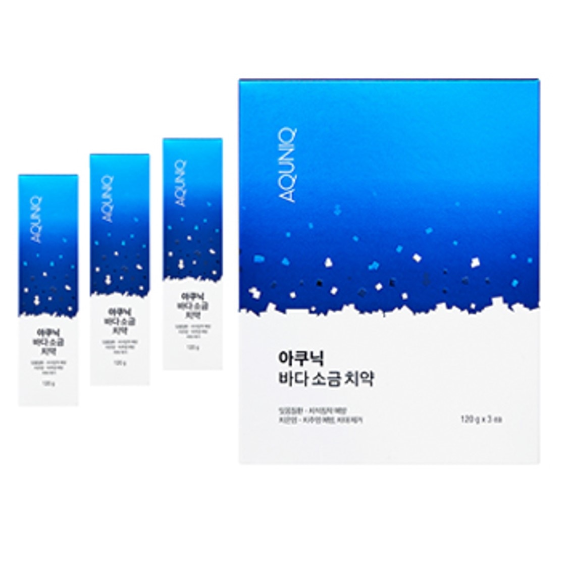 아쿠닉 바다소금치약 120gX3개 구취충취예방 기능성 계면활성제 불소없는 천연치약