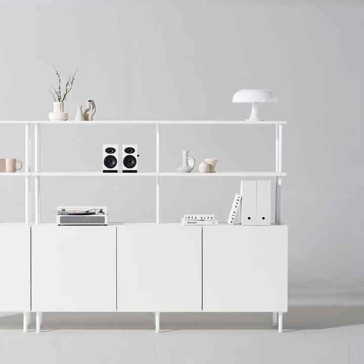 Milly System モダン脚付き収納シェルフ 180cm［2色］