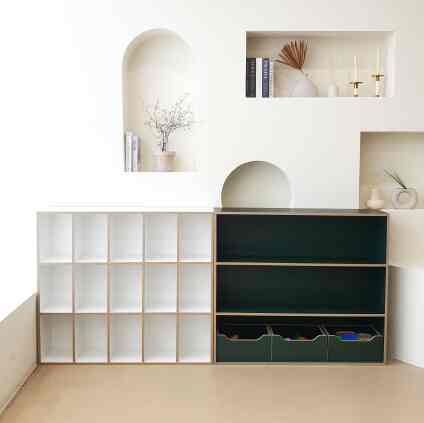 バニー キッズ本棚 3段［3色・2サイズ・2種］