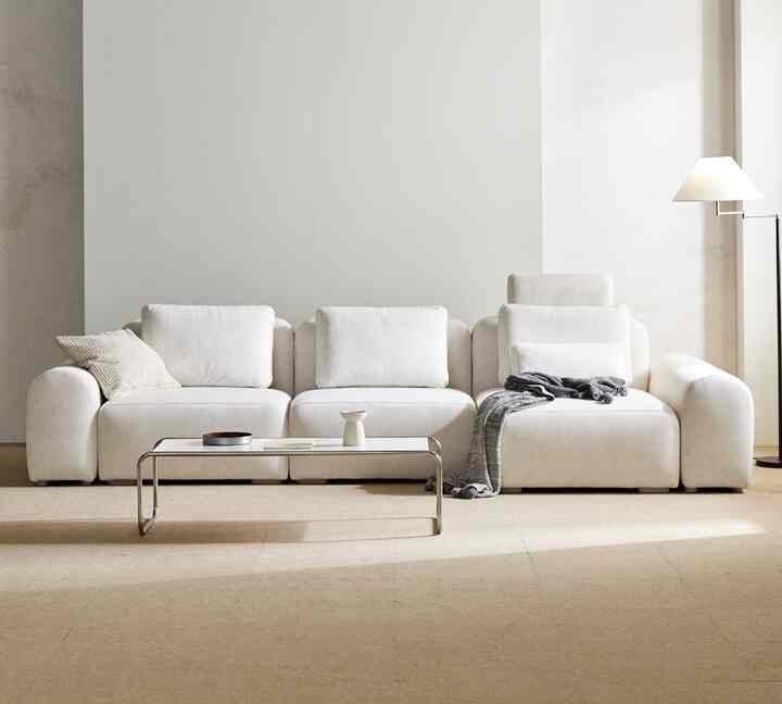 PUFF 4人掛け ファブリック モジュールソファ［5色・2種］