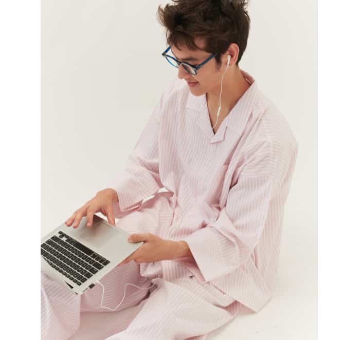 (uni) ドミトリーペンシルストライプ パジャマ ピンク［2サイズ］