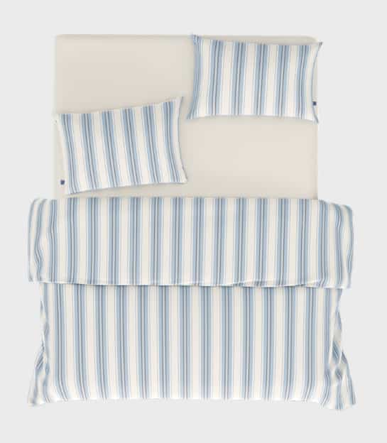 パウダーブルーストライプ布団カバー［2サイズ］