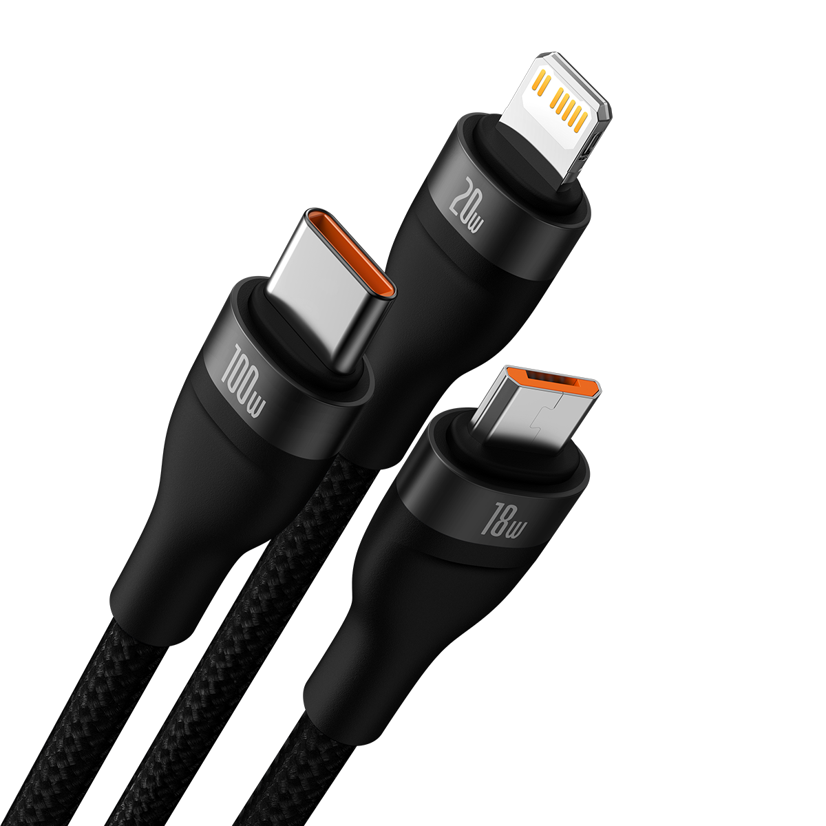 PC주변기기 > 플래쉬시리즈2 USB+C to 3in1 듀얼 헤드 고속 충전 케이블 1.2m | 오늘의집 쇼핑