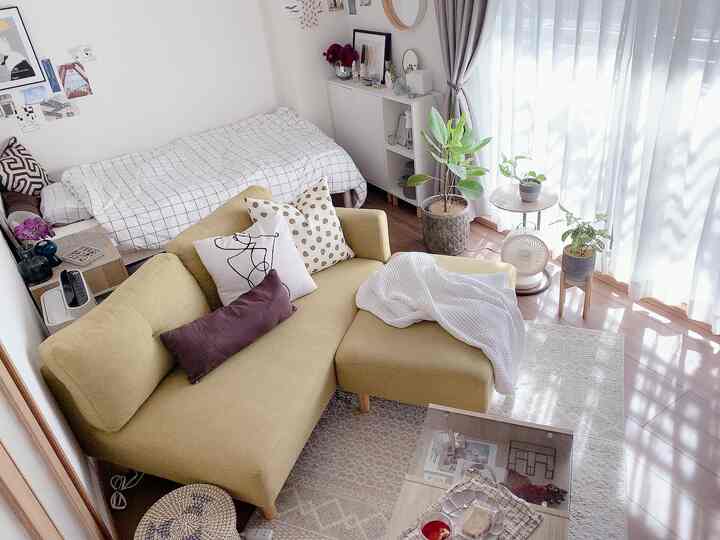 🇯🇵 黄色いソファが主役💛大人かわいい一人暮らしの部屋