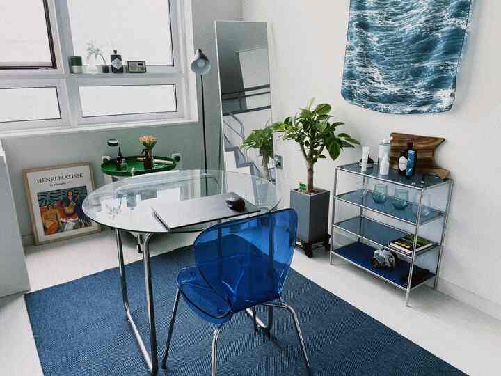 🇰🇷 ロフト付き1R、青色とメタルでさわやかなインテリア