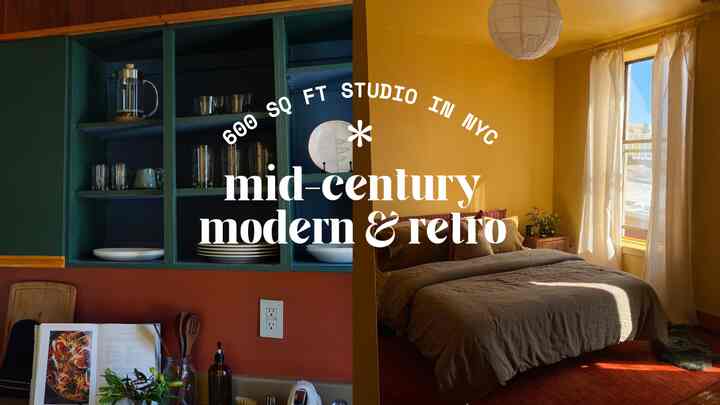 Inside a 600 sq ft Midcentury Modern & retro studio in NYC