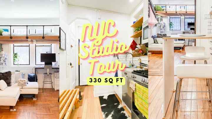 Inside a 330 sq ft NYC studio with DIY space-saving hacks