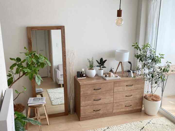 🇯🇵 植物と木製家具に囲まれた心落ち着く空間作り🌿