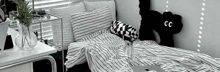 🇰🇷 実家の6畳部屋：こだわり抜いた白黒インテリア