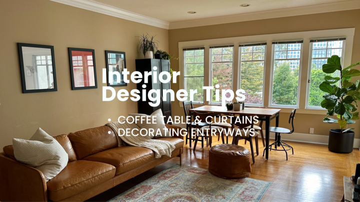 Achieving Midcentury Modern style with coffee tables and curtains!