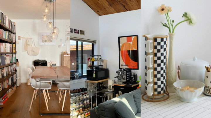 3 small homes decorated like cafes and bookstores