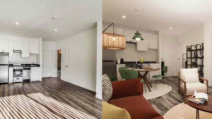 Apartment makeover: 429 sq ft styled in Midcentury Modern ($5000 budget)