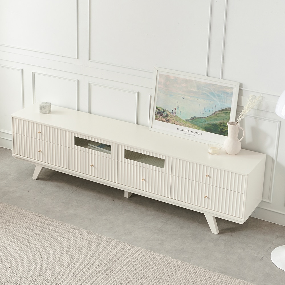 [신상품] 모헤세 브릿지 템바보드 루바형 TV 낮은 거실장 티비 다이 고급 서랍장 2000