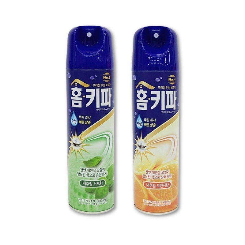 홈키파 홈키파 모기 스프레이 에어로솔 내추럴 허브향 오렌지향 에어졸 500ml