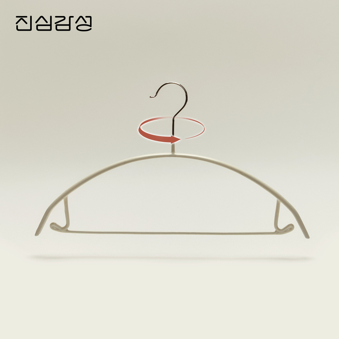 진심감성 [오늘의집 단독] 크림 컬러 고리회전형 논슬립 어깨뿔방지 옷걸이 100개 니트 정장