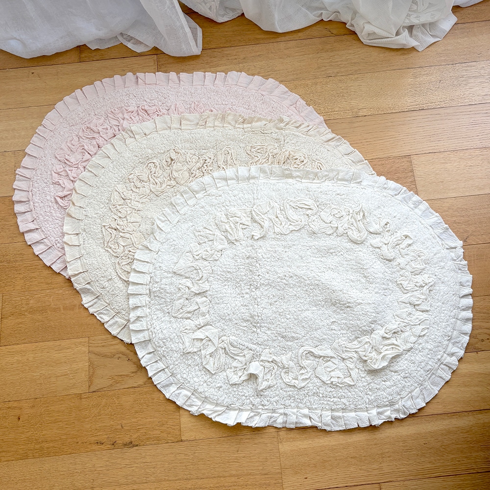 [오늘출발] [신상품] 메종드파리 미끄럼방지 러플 발매트 아멜리 면100% 현관 욕실 주방 배스매트 (색상, 사이즈 택1)