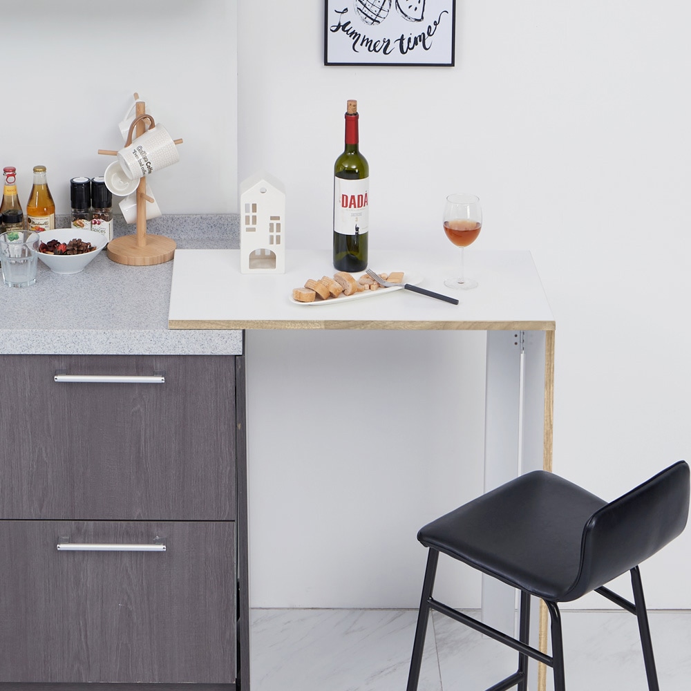 다니엘우드 접이식 아일랜드 식탁 반딱테이블 화이트 소형