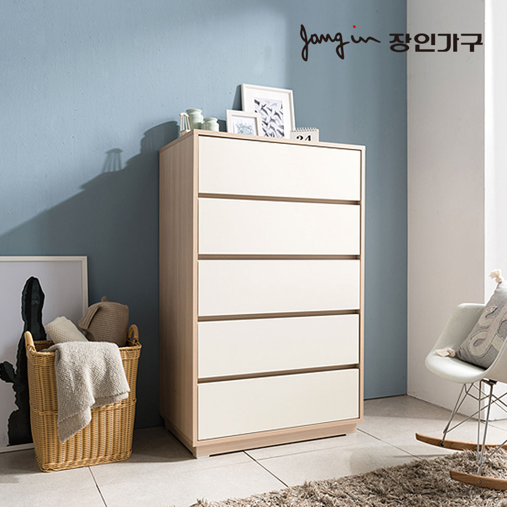 장인가구 크라운 빅와이드 800 5단 서랍장 