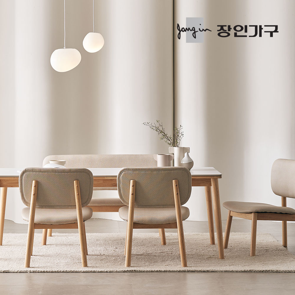 장인가구 칸토르모노 패밀리 세라믹 6인 낮은식탁 1600 세트 (의자6) 