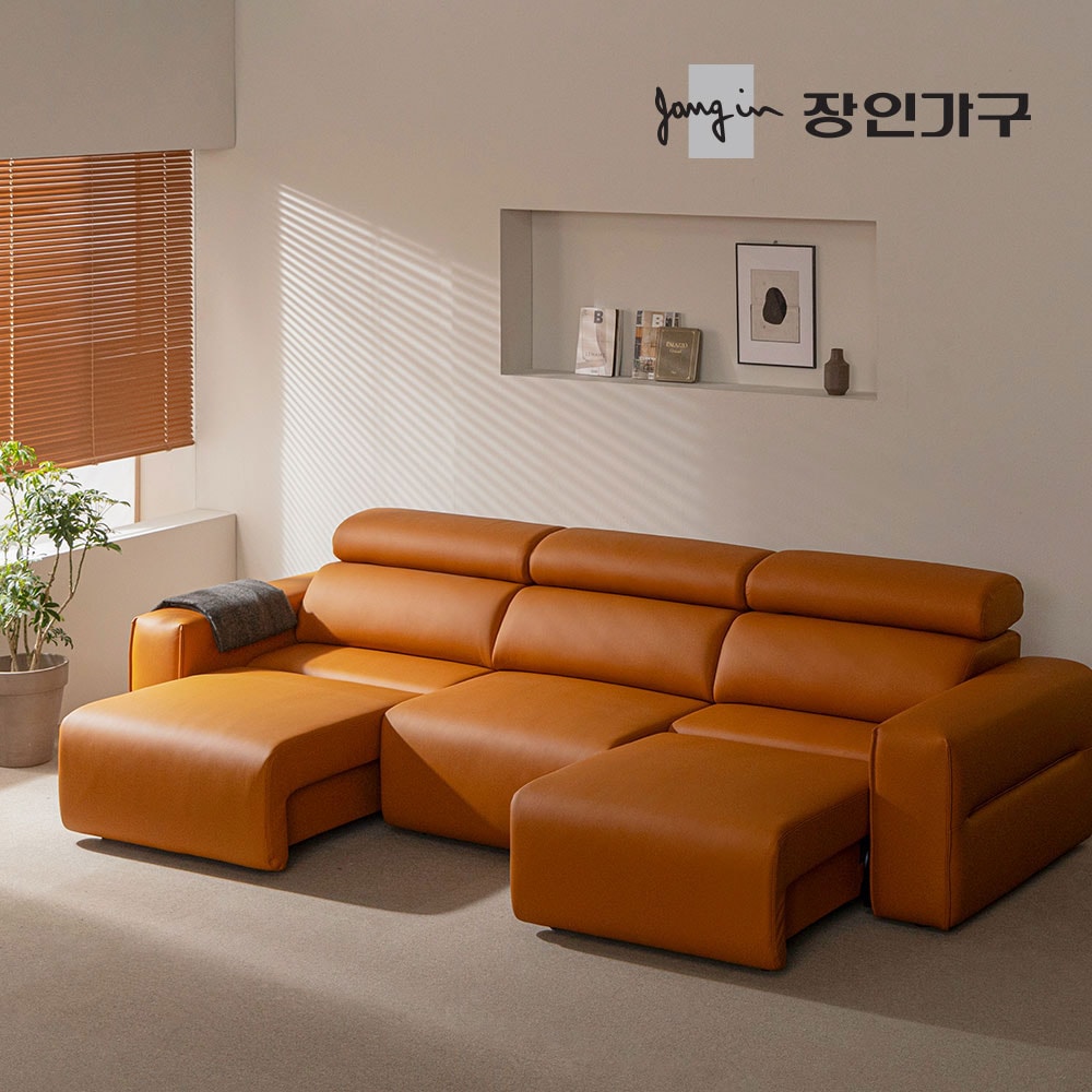 장인가구 964,000원/조디 4인 전동 모션 슬라이딩 슬라이드 무빙 가죽 리클라이너 소파 