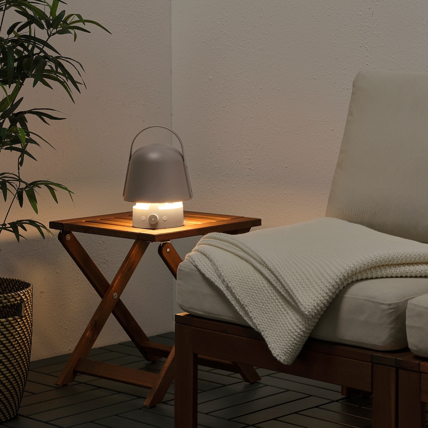 이케아 바페뷔 블루투스 스피커+무드등 그레이 (야외용)