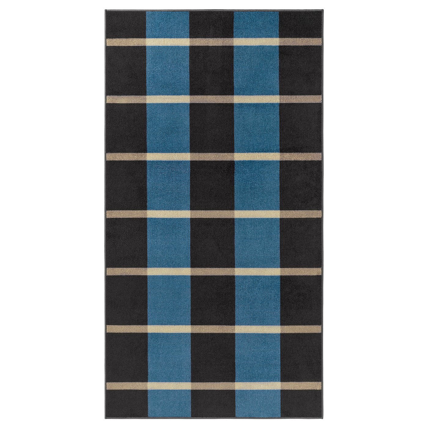 [신상품] 이케아 아르벳손 단모러그 카페트 그레이 블루/체크 80x150cm