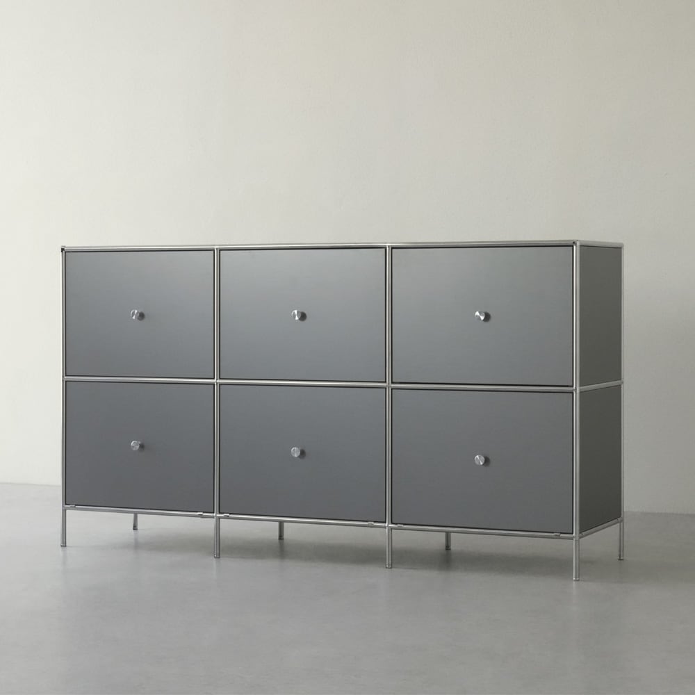 이노센트 사이버 메탈 미드센츄리 1500 2단 6칸 모듈 거실장 서랍형