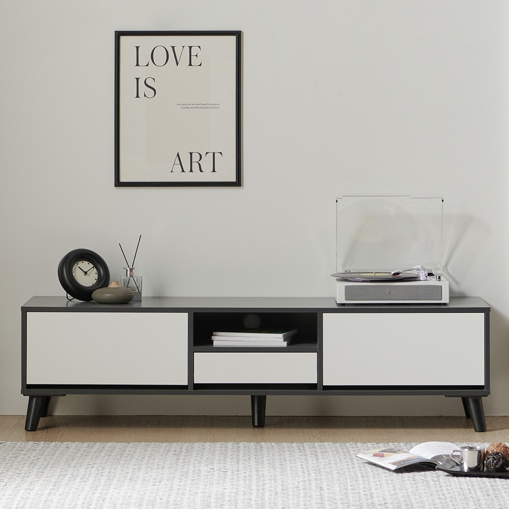 퍼니하우스 앨리스 1500 1단 오픈 서랍 거실장 TV 받침 4colors 