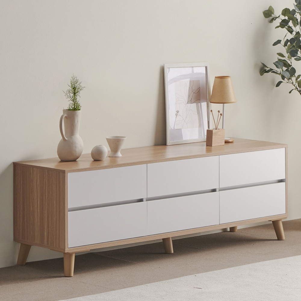 퍼니하우스 앨리스 1500 2단 서랍형 높은 TV 거실장 4colors 