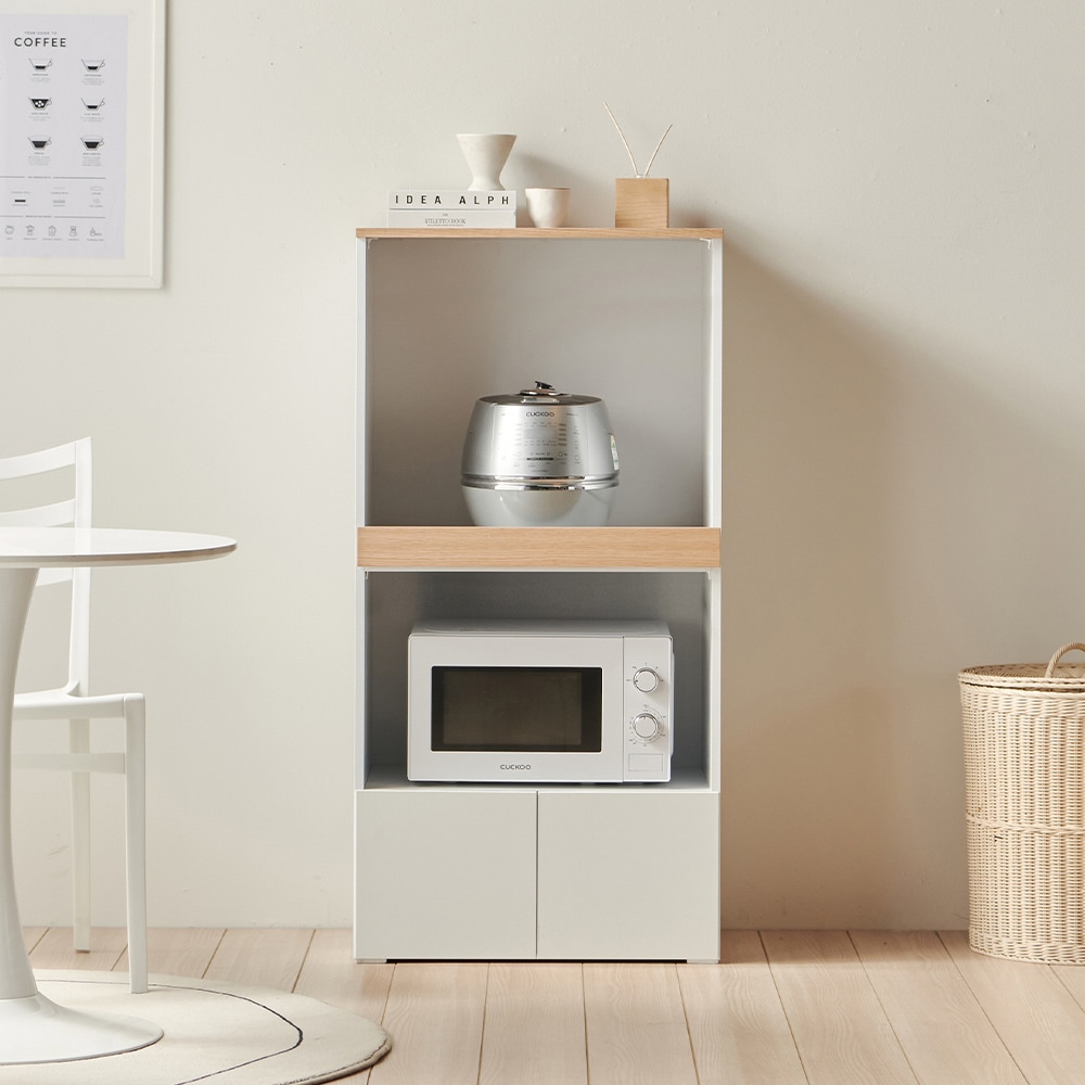 퍼니하우스 헤븐 1200 전자렌지 밥솥수납장 2단렌지대 주방수납장 4color 