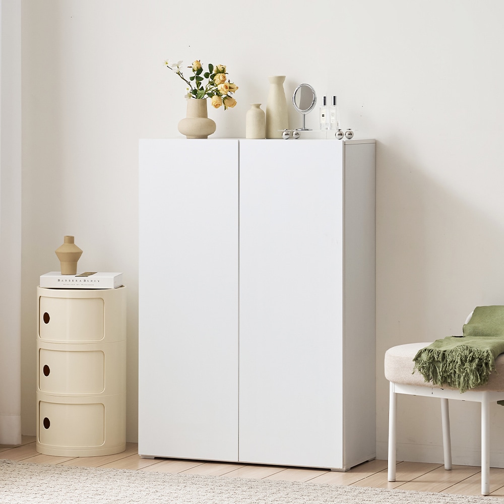 퍼니하우스 마인 슬림 키높은 수납장 800 진열 3단 선반 수납장 