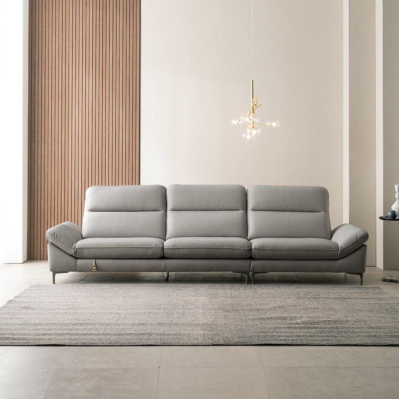 다우닝 시엘 3.5인 전체 천연 면피가죽 소파 