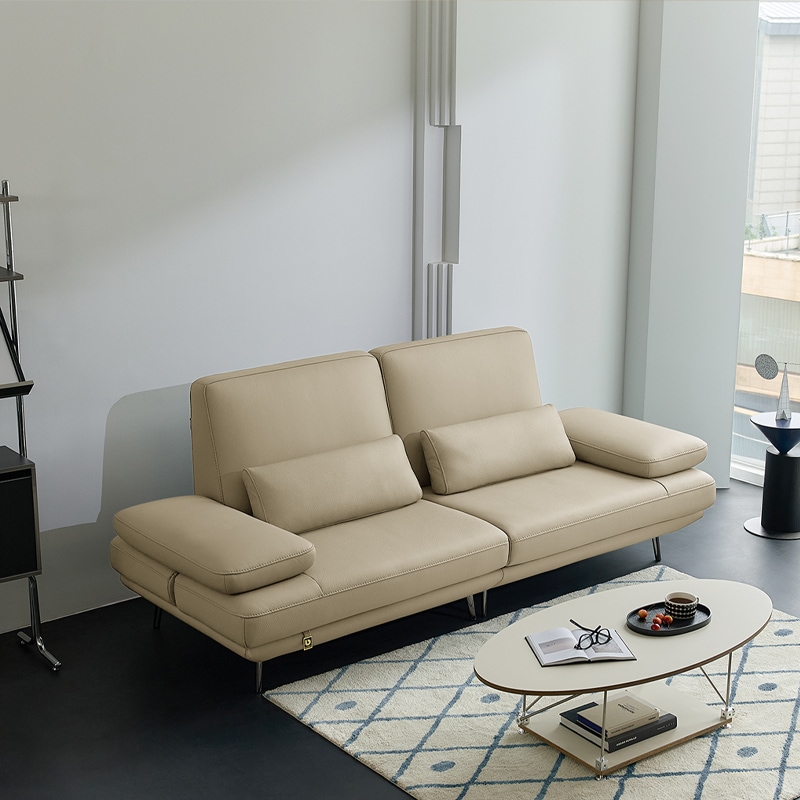 다우닝 플라나 베이직 3인 전체 천연가죽 소파 