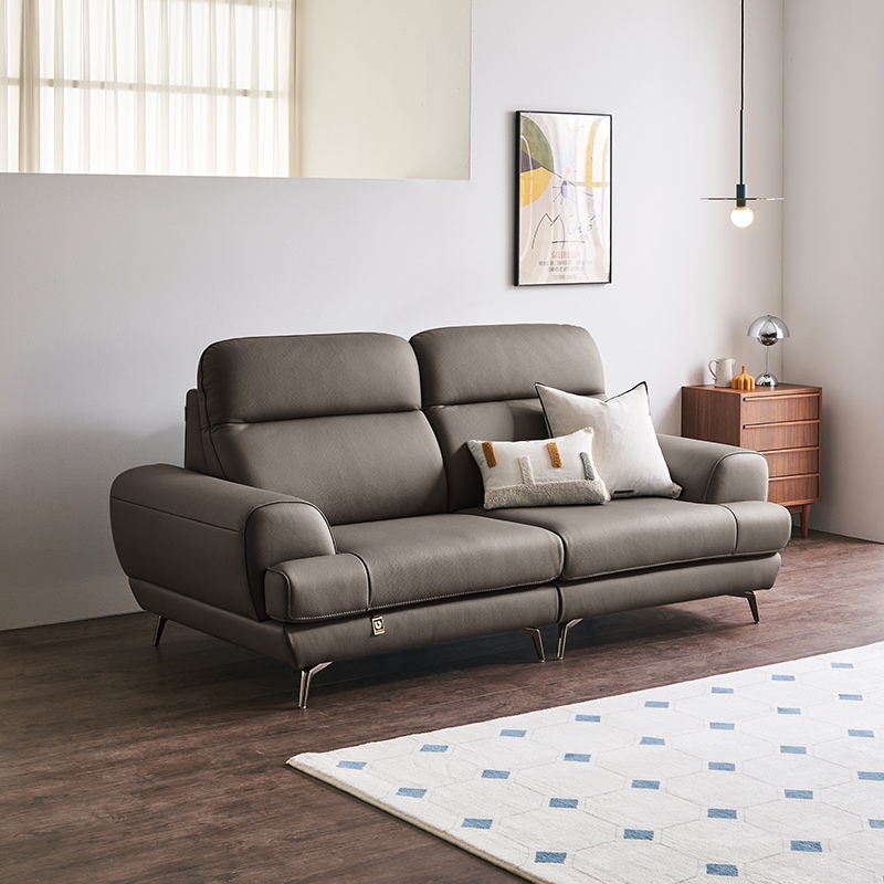 다우닝 디오스 3인 전체 천연 면피가죽 소파 