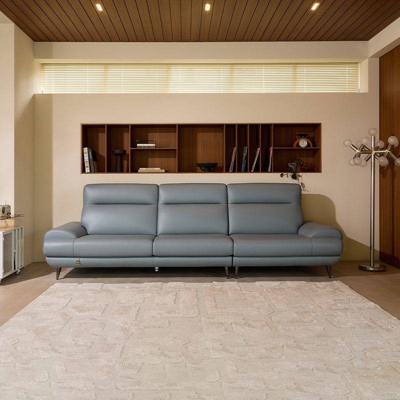 다우닝 클로 3.5인 전체 천연가죽 소파 