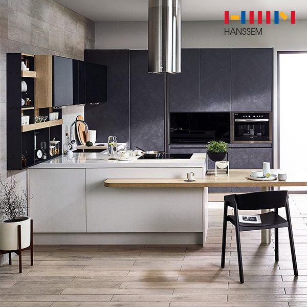 한샘 유로 300 터치 주방 싱크대 시공 - 기본/ㄱ자/4.3-4.7m이하 