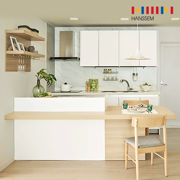 한샘 밀란 100 플랫화이트 기본형 - 기본/ㅡ자/2.6-3.1m이하 