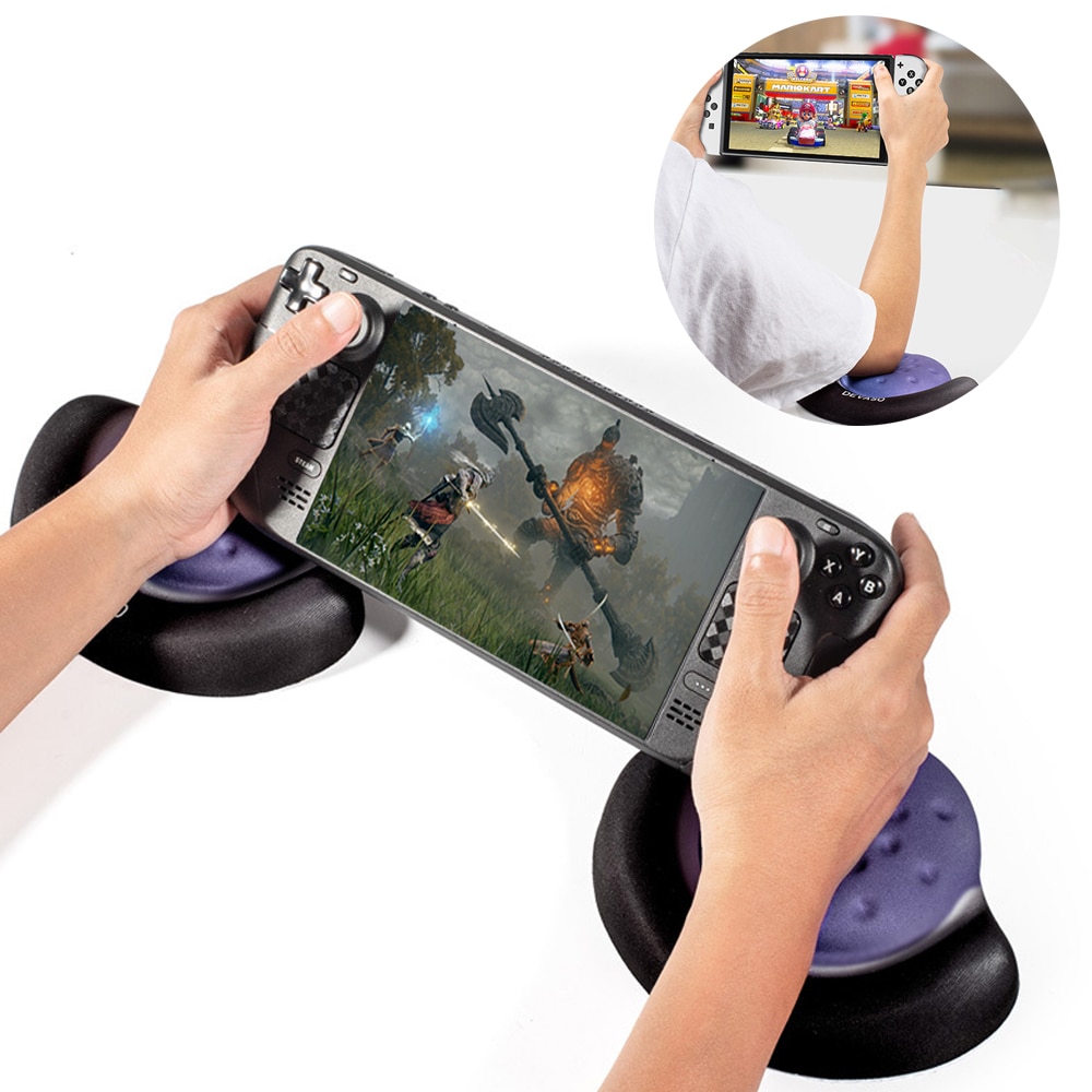 업마켓 게이밍 듀얼 팜레스트 손목 팔꿈치 받침대 패드 쿠션 스팀덱 닌텐도스위치 키보드 마우스