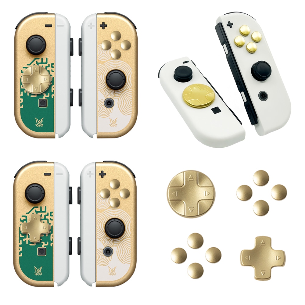 [오늘출발][신상품]업마켓 닌텐도 스위치 조이콘 버튼커버 키 캡 아키토모 젤다의전설 티어스오브더킹덤 골드