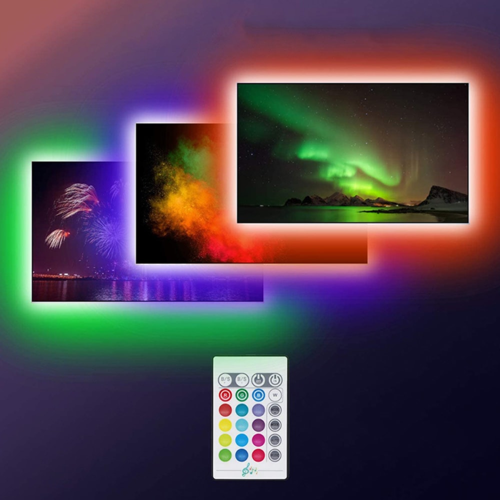 비상 모니터 TV LED 간접조명 인테리어 줄조명 무드등 4종(리모컨/USB타입/소리반응) - 4.LED바50cmX2+100cmX2