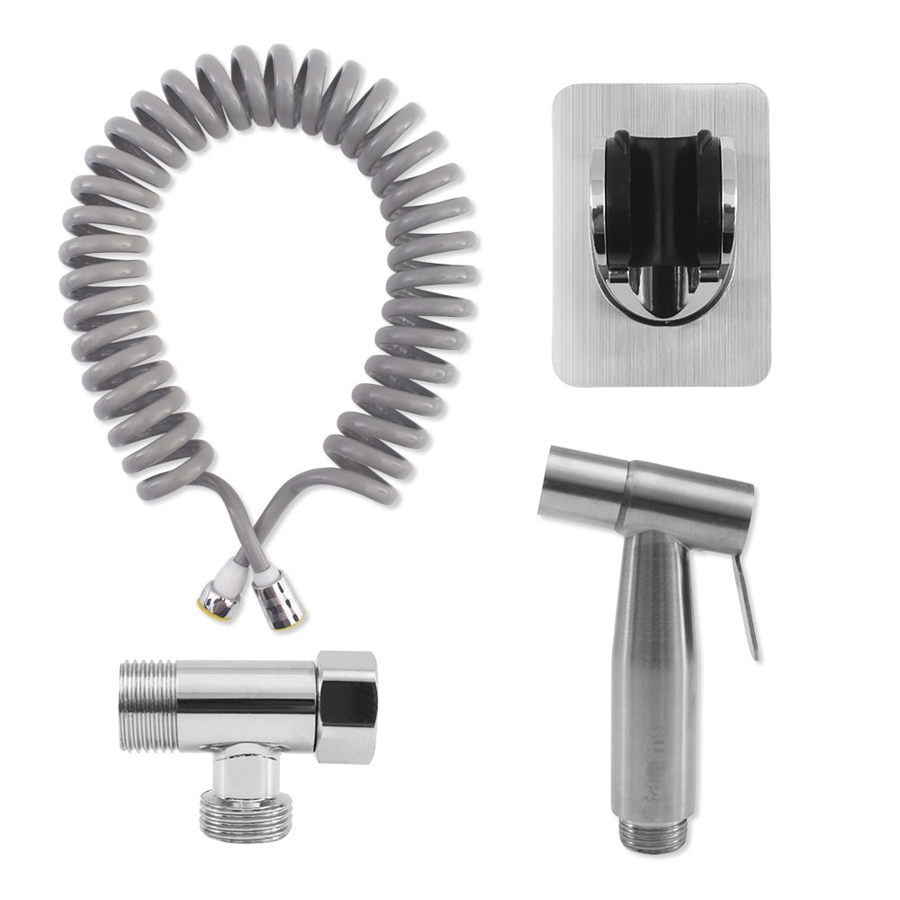 [신상품]크린포유 화장실 욕실변기청소 SET 5M 스프링호스/스프레이건/T밸브/벽걸이