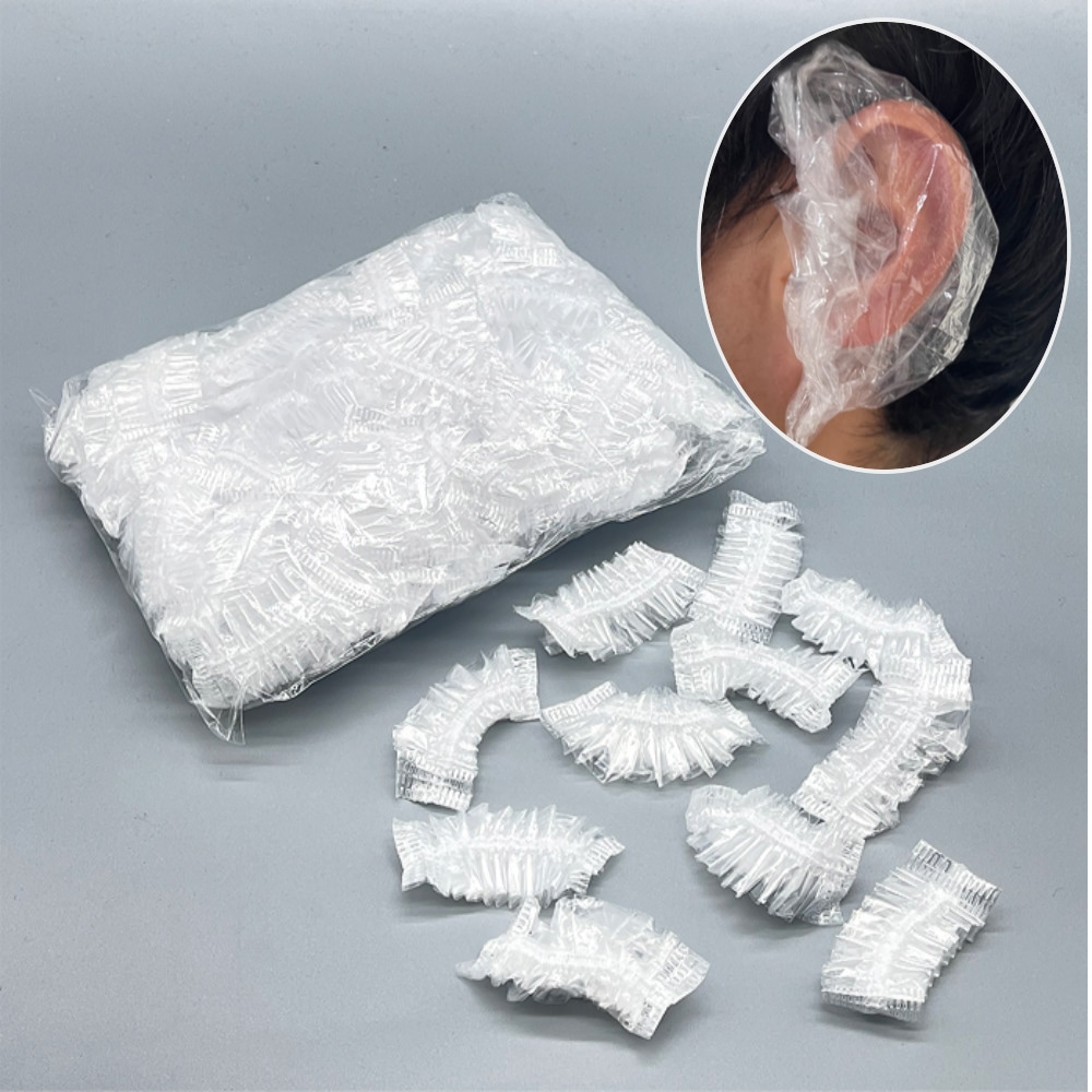 론울프 일회용 위생 비닐이어캡 귀 방수 커버 100개 이어폰단자마개 핸드폰이어캡