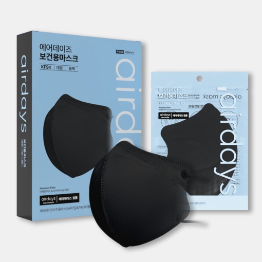 정민욱 에어데이즈 KF-94 마스크 화이트,블랙 특대형,대형,중형,소형 방진마스크 3m마스크 1급