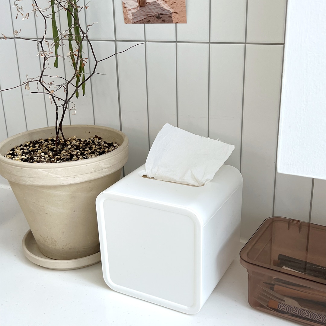 데미무드 화이트 사각 두루마리 휴지케이스 테이블 화장대 정리 인테리오 소품