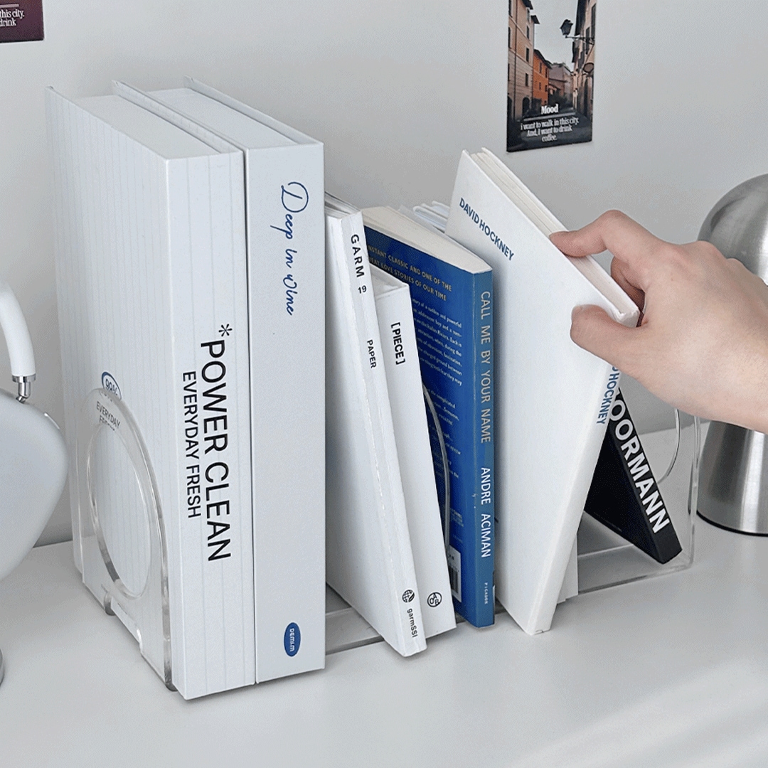 데미무드 슬롯 아크릴 북엔드 책꽂이 책 거치대 다용도 랙