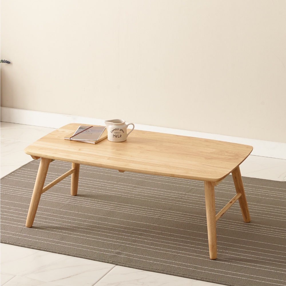 조은세상 고무나무 원목 접이식 테이블 900x500 