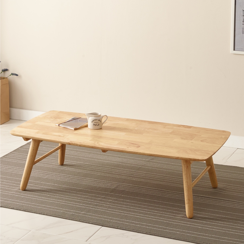 조은세상 고무나무 원목 접이식 테이블 1200x600 